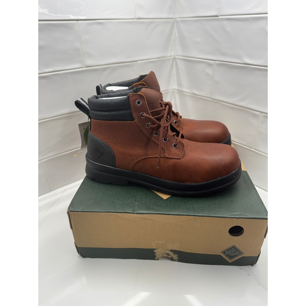 Muck Boot Company Chore Farm Leather 6in Lace Up Boots Caramel CLLP-901 Mens 11